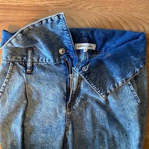 Fold-Over Waisted acid wash jeans